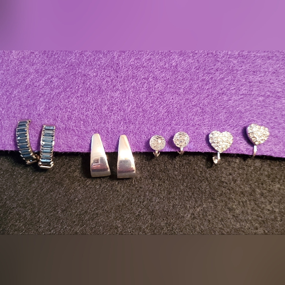 Lot of 4 pairs of clip-on earrings